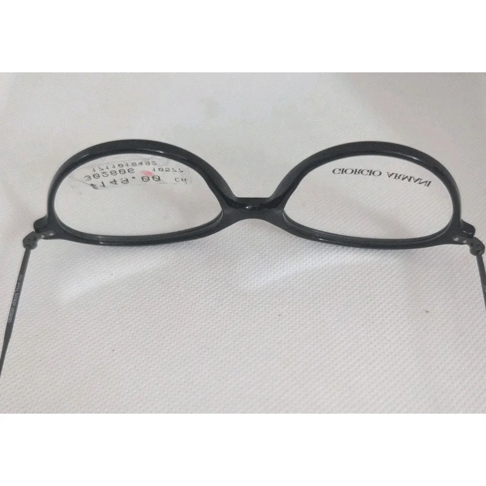 Vintage Giorgio Armani 374 181 Black Round Eyeglasses Frame 49-16-140 NOS Italy